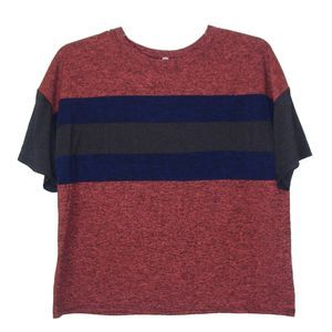 Free People Movement Bold Striped Oversized Boxy Tee Size S